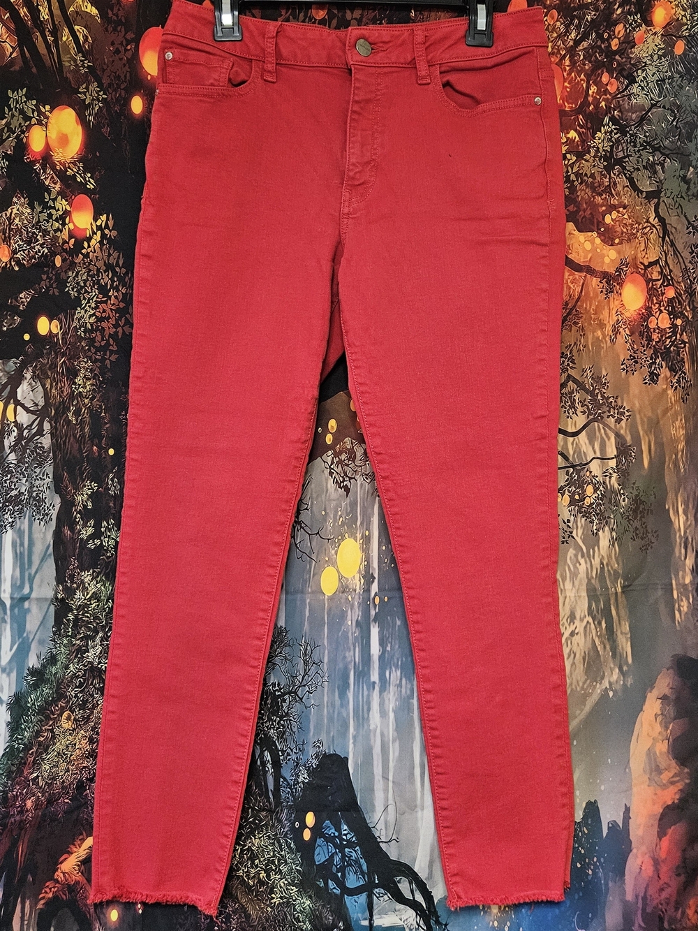 Warp + Weft Red High-Rise Jeans
